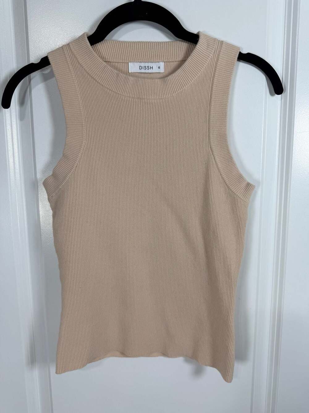 DISSH Oat Ribbed Knit Sleeveless Tank Top